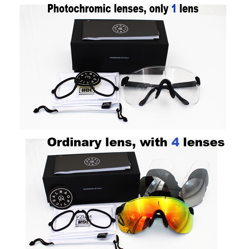 Alba Optics แว่นตากันแดด เลนส์ 4 เลนซ์ โฟโตโครมิก พร้อมกรอบแว่นสายตาสั้น กันทราย เหมาะกับการเล่นกีฬา ขี่จักรยานเสือภูเขา ตกปลา สําหรับผู้ชาย และผู้หญิง