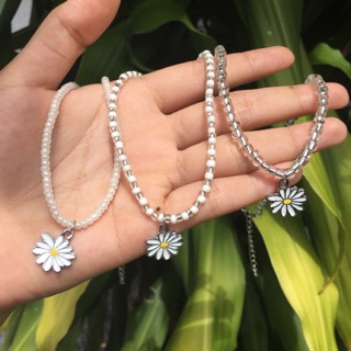 สร้อยลูกปัด สร้อยลูกปัดดอกเดซี่  daisy necklace