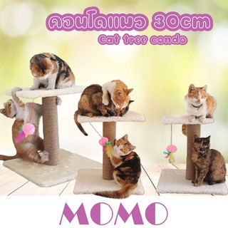 MOMO【🇹🇭พร้อมส่ง】คอนโดแมว 30 cm ที่ลับเล็บแมว (TCD02) ของเล่นแมว ที่นอนแมว Cat tree condo