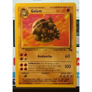 Pokémon Card- Golem 36/62  Non Holo Pokemon Fossil Set Card