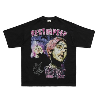 [S-5XL] เสื้อยืดแขนสั้น ทรงหลวม พิมพ์ลาย Lil peep rap สไตล์ฮิปฮอป วินเทจ