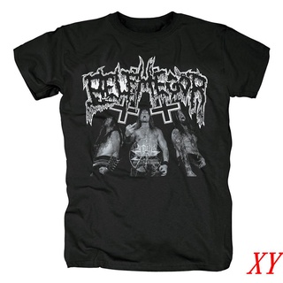 เสื้อยืดแขนสั้น พิมพ์ลายโลโก้ Death Metal สีดํา สไตล์ออสเตรีย