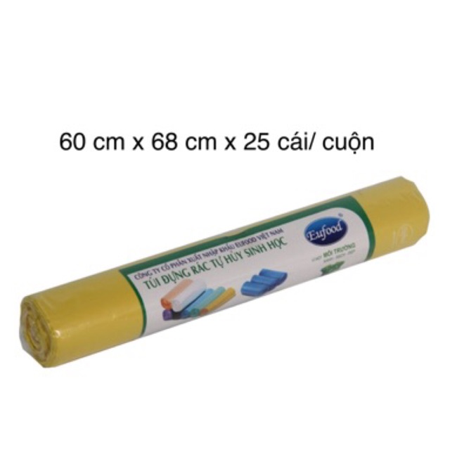ถุงขยะ 60x68ซม. ย่อยสลายได้ (สีเหลือง) - TETMART EU Food Vietnam