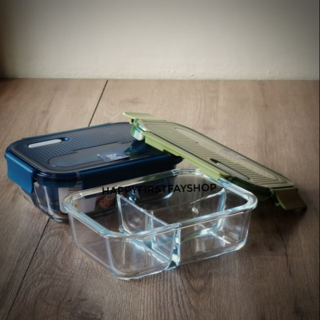 กล่องใส่อาหาร​ แบบแก้ว​2ช่อง หรือ 3ช่อง ฝาพลาสติก​Superlock​ Glass. |  Shopee Thailand