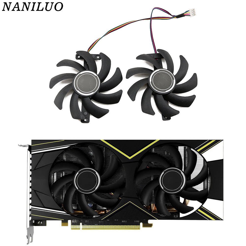 2pcs PVA080E12R DC 12V 0.5A RX5500XT GPU Cooler สําหรับ ASRock RX 570 590 5500XT 5600XT พัดลมระบายคว