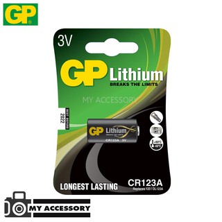 ถ่าน GP CR123A Lithium 3V.  123A , CR123