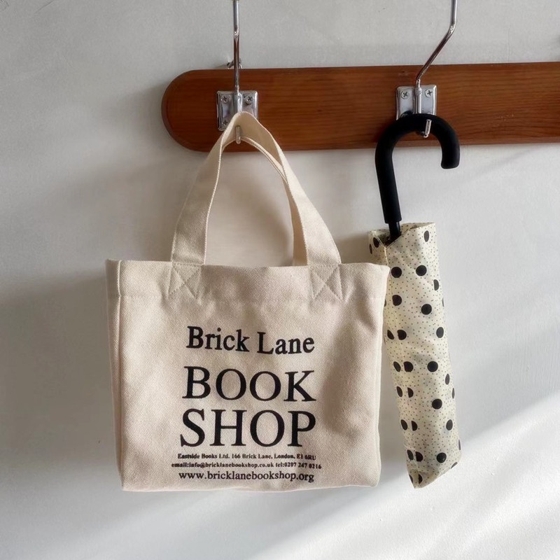 กระเป๋าผ้าแคนวาส tote bag รุ่น book shop กระเป๋าถือขนาดเล็ก พร้อมส่ง