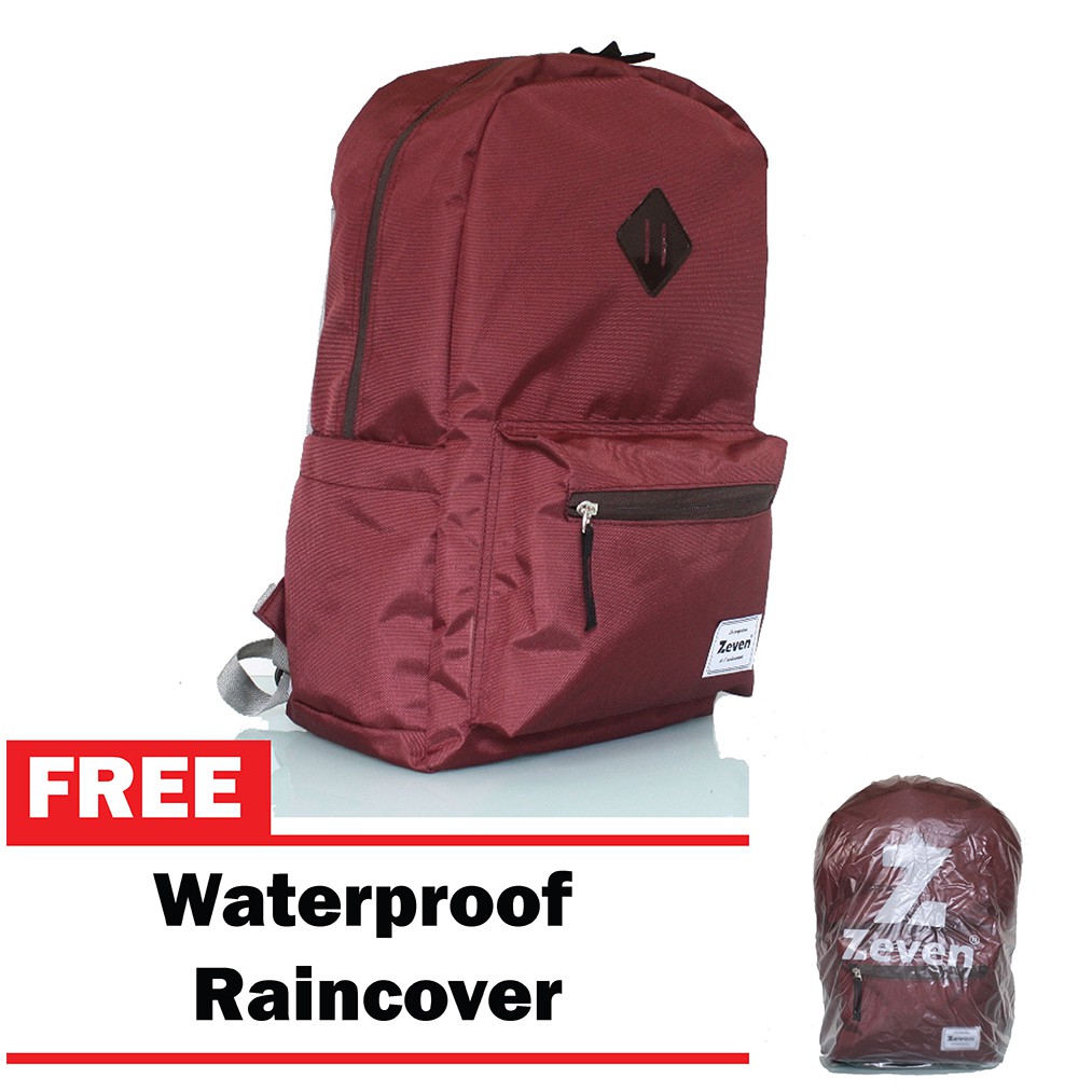 Zeven - Maroon Laptop Backpack for School, College และ Work (Free Raincover)