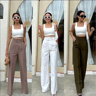 Mega SALE จัดด่วนค่ะ WHITNEY basic pants กางเกงรุ่นนี้บอกเลยปังมาก! สวย หรู ดูแพงขั้นสุด กางเกงขากระบอก ใหญ่