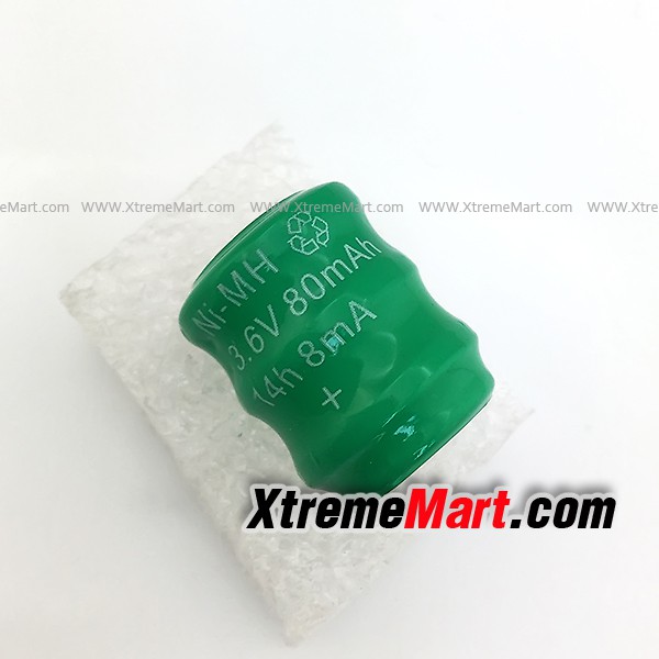 ถ่านกระดุมมีขา 3.6V 80mAh NI-MH Ni MH Batteries With 2-Pins Rechargeable Button Cell Battery for Clock memory (ก้อนละ)