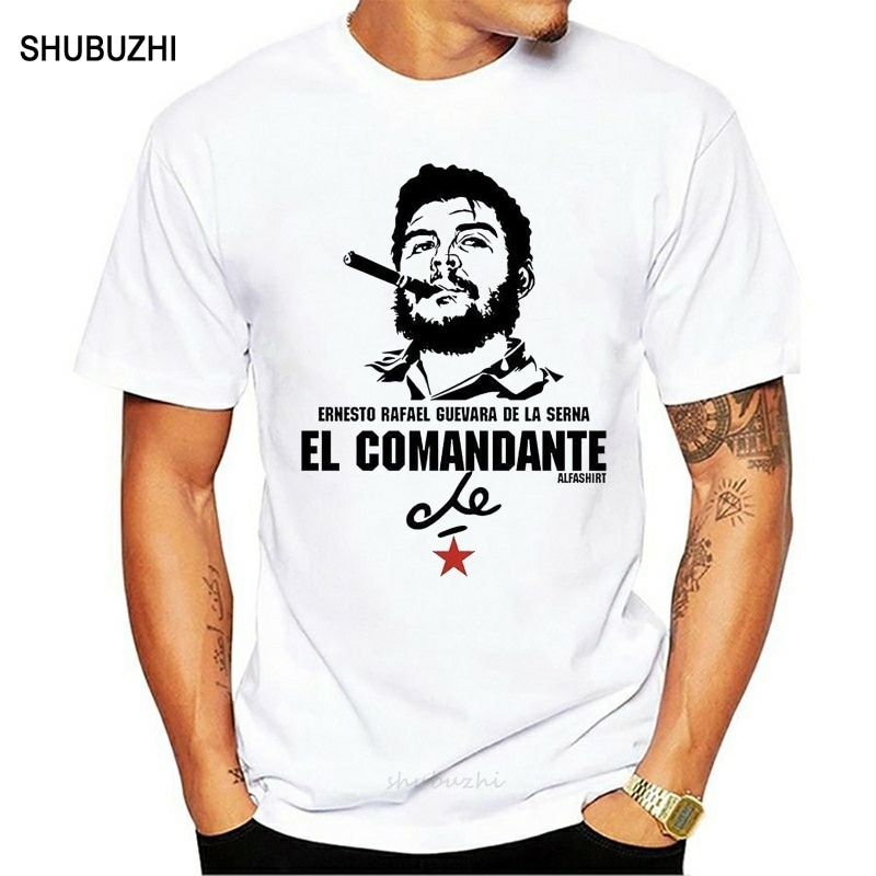 เสื้อยืดครอปเสื้อยืดคอกลม พิมพ์ลาย Che Guevara EL COMANDANTE Revolution Marxist Revolutionary แฟชั่นสําหรับผู้ชายS-5XL