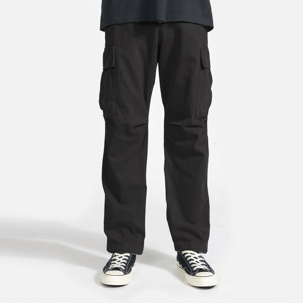 DRITTORONZIO Long Pants Cargo - กางเกงคาร์โก้ขายาว Unisex - สีดํา
