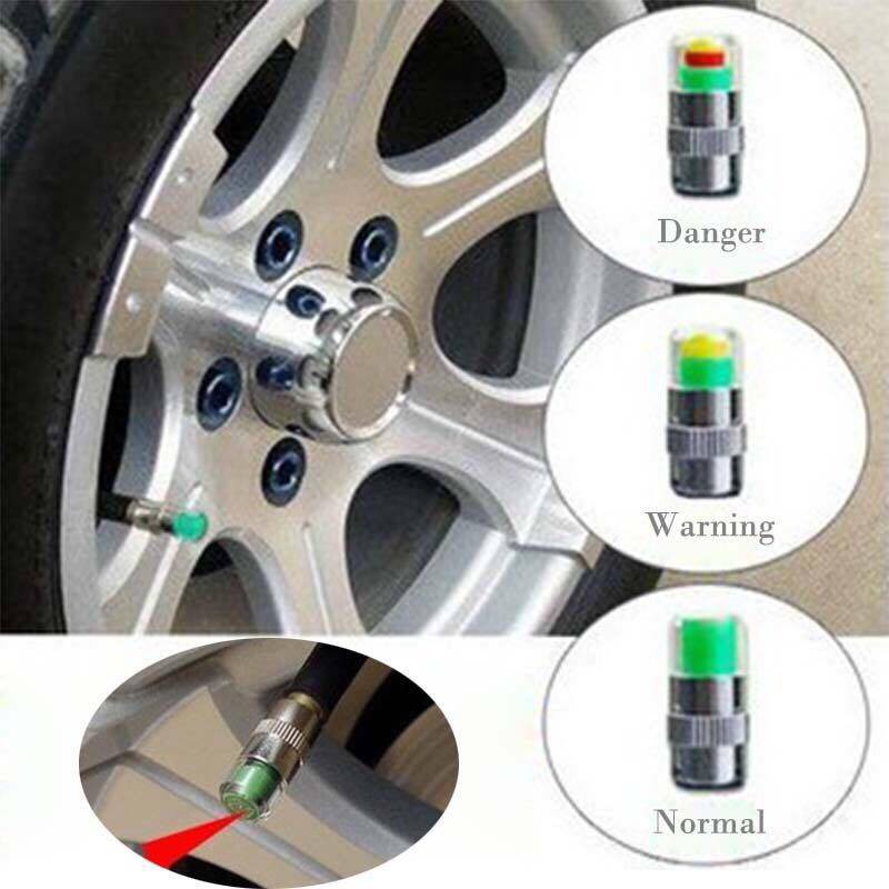 ฝาครอบวาล์ว วัดลมยางอัจฉริยะ ขนาดแรงดัน 32-36psi Car Tyre Pressure Cap Visual