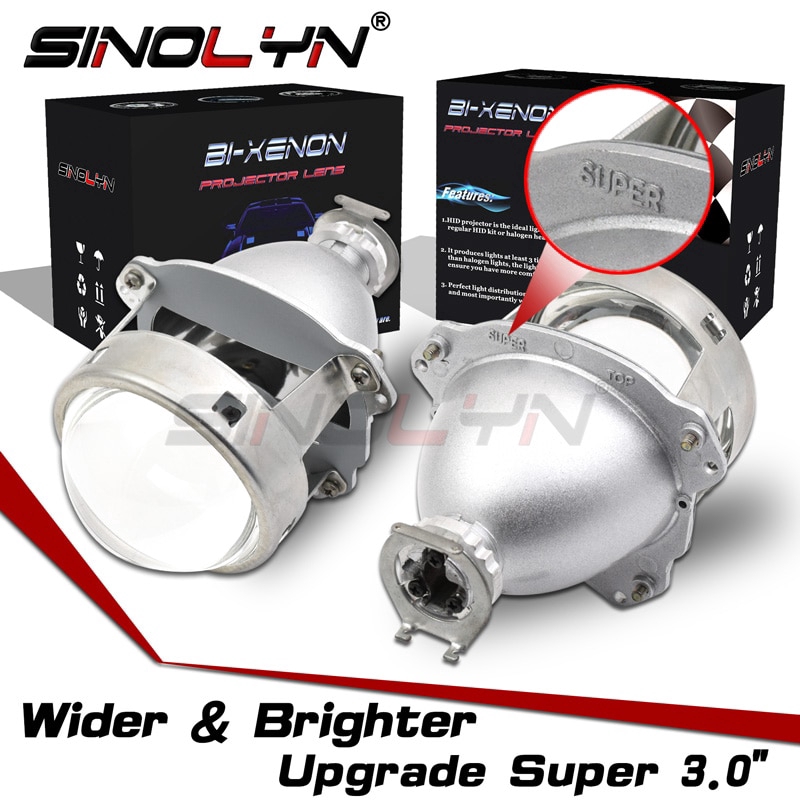 super 3 . 0 ' h 1 hid bi xenon เลนส์โปรเจคเตอร์ไฟหน้ารถยนต์ h 4 h 7