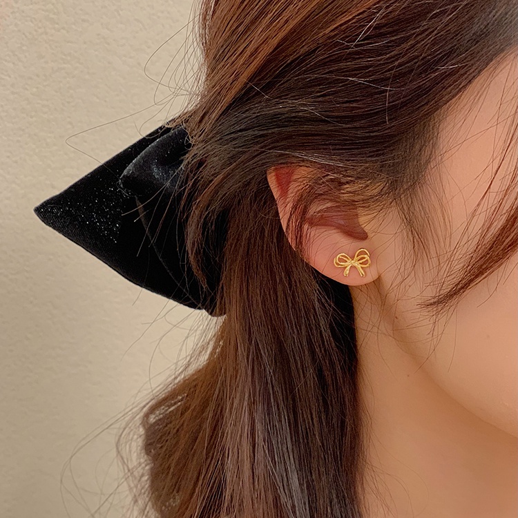 ✨ซูซูน✨ต่างหูเงินสเตอร์ลิง ประดับโบ ขนาดเล็ก หรูหรา สไตล์เกาหลี สําหรับผู้หญิง 2022