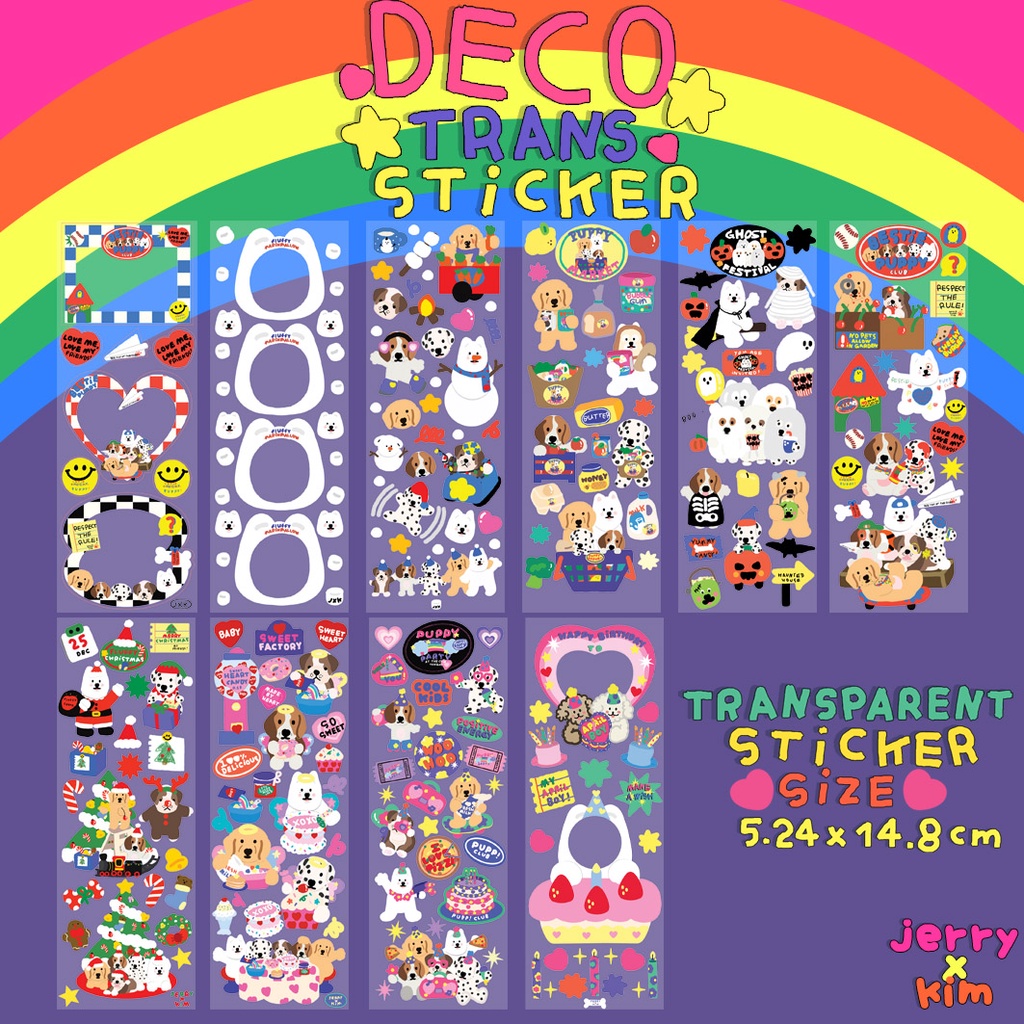 DECO STICKER 🏁transparent สติ๊กเกอร์ใสพิมพ์ทึบ สติ๊กเกอร์ตกแต่ง