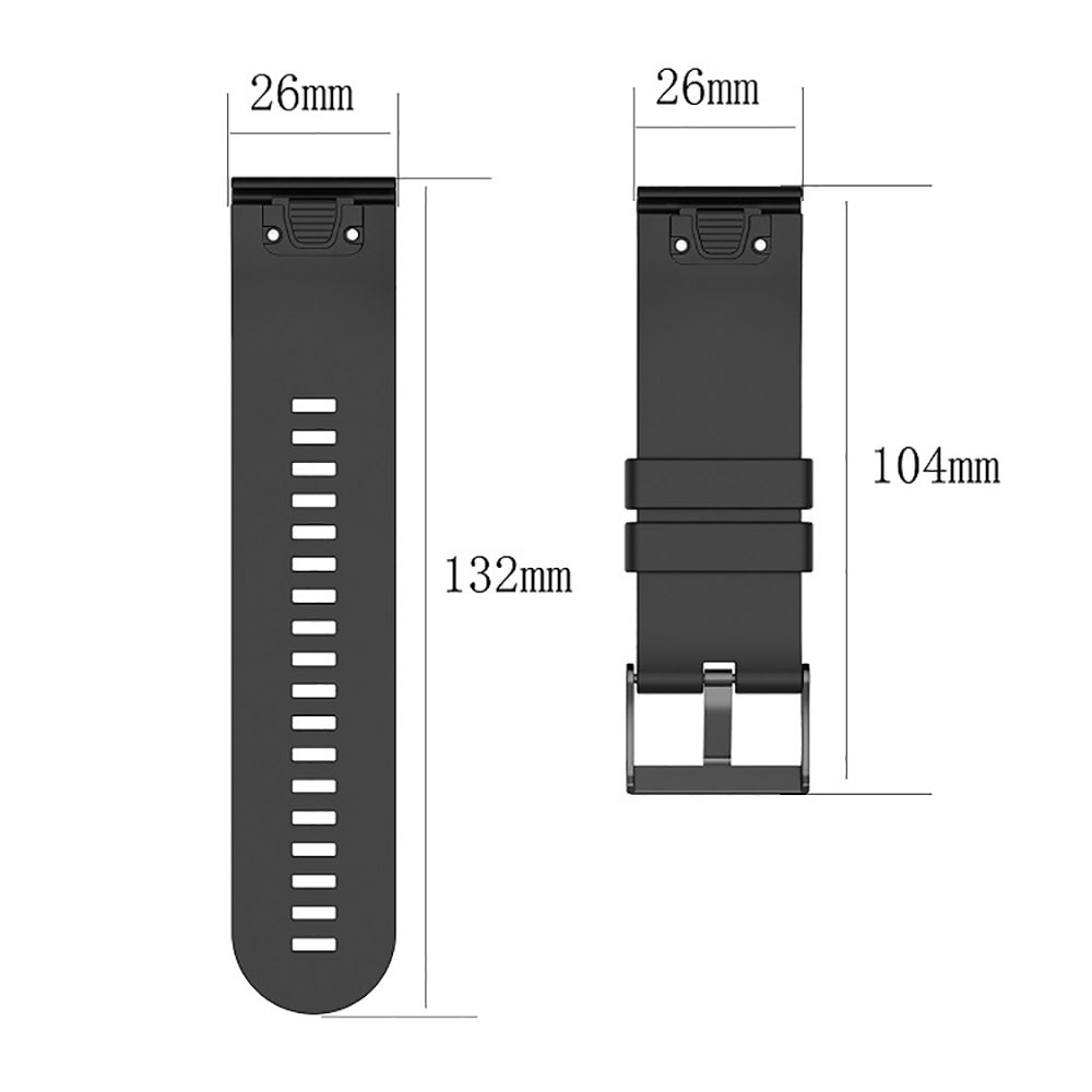 สายนาฬิกาข้อมือ ซิลิโคนนุ่ม 26 มม. สําหรับ Garmin Fenix 7X Sport Watch Band Bracelet Easy Fit Quick Release Buckles #1