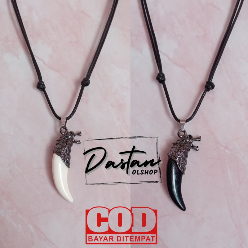 Hitam 1 ชิ้น 2 มม.สร้อยคอเชือกสีดํา lion fang จี้/สร้อยคอเชือก/จี้สร้อยคอ/ผู้หญิง& 39;s สร้อยคอ/ผู้ช