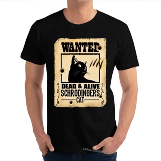 เสื้อยืดแขนสั้น พิมพ์ลาย Schrodingers Cat Pet Wanted Dead Alive คุณภาพสูง สําหรับผู้ใหญ่สามารถปรับแต่งได้