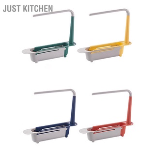 Just Kitchen Kitchen Sink Rack Color Block Retractable Easy to Clean Multipurpose Storage for