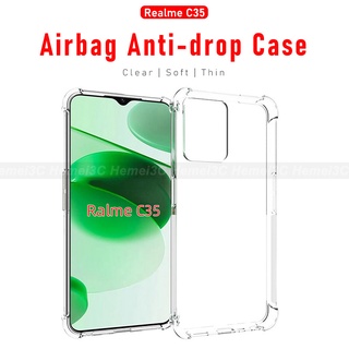 Realme C35 เคสโทรศัพท์ TPU นิ่ม แบบใส ถุงลมนิรภัย ป้องกันด้านหลัง