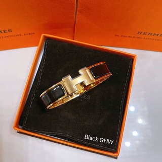New Hermes Cliclac Pm  (16 cm)   สีดำ อะไหล่ gold    อุปกรณ์ ถุงผ้า แคร์การ์ด กล่อง