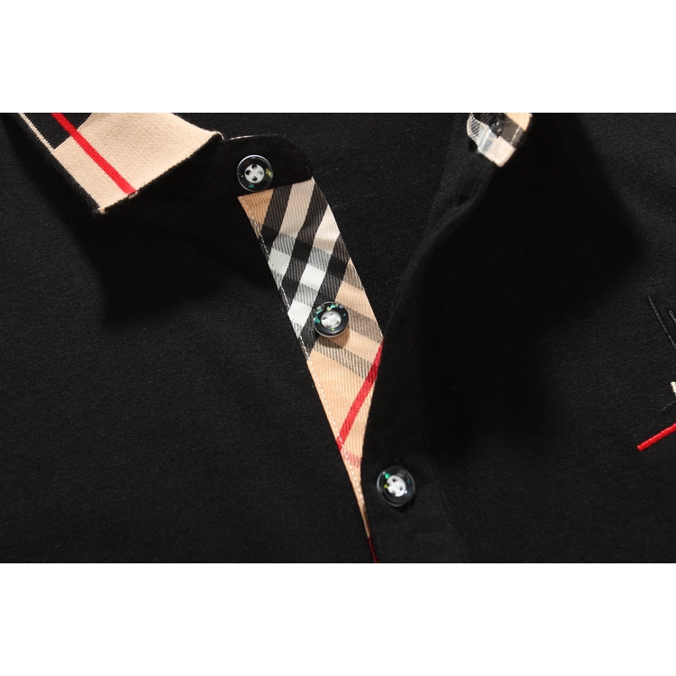 Men Polo Shirt Cotton Short Sleeve Polo Shirt With Bur_berry Plaid Pattern gIOl