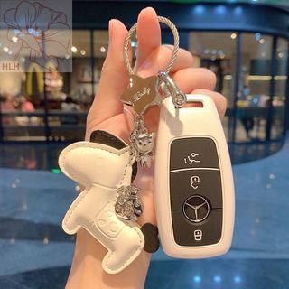 Mercedes-Benz key case ใหม่ E300L/C260L รถ A200L กระเป๋า C200 หัวเข็มขัด C-class E-class GLC/EQC high-end shell หญิง