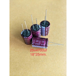 (10ชิ้น) Capacitor 4700 UF 25V ELNAสีชมพู ขนาด 25x18mm ของใหม่คุณภาพดีเยี่ยมจากโรงงาน สินค้าพร้อมส่งในไทย