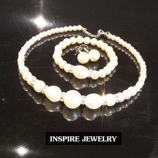 Inspire Jewelry เครื่องประดับชุดไทย ชุดมุกตามแบบ พร้อมต่างหู สวยงามมาก เหมาะกับการแต่งกายที่สวยงาม