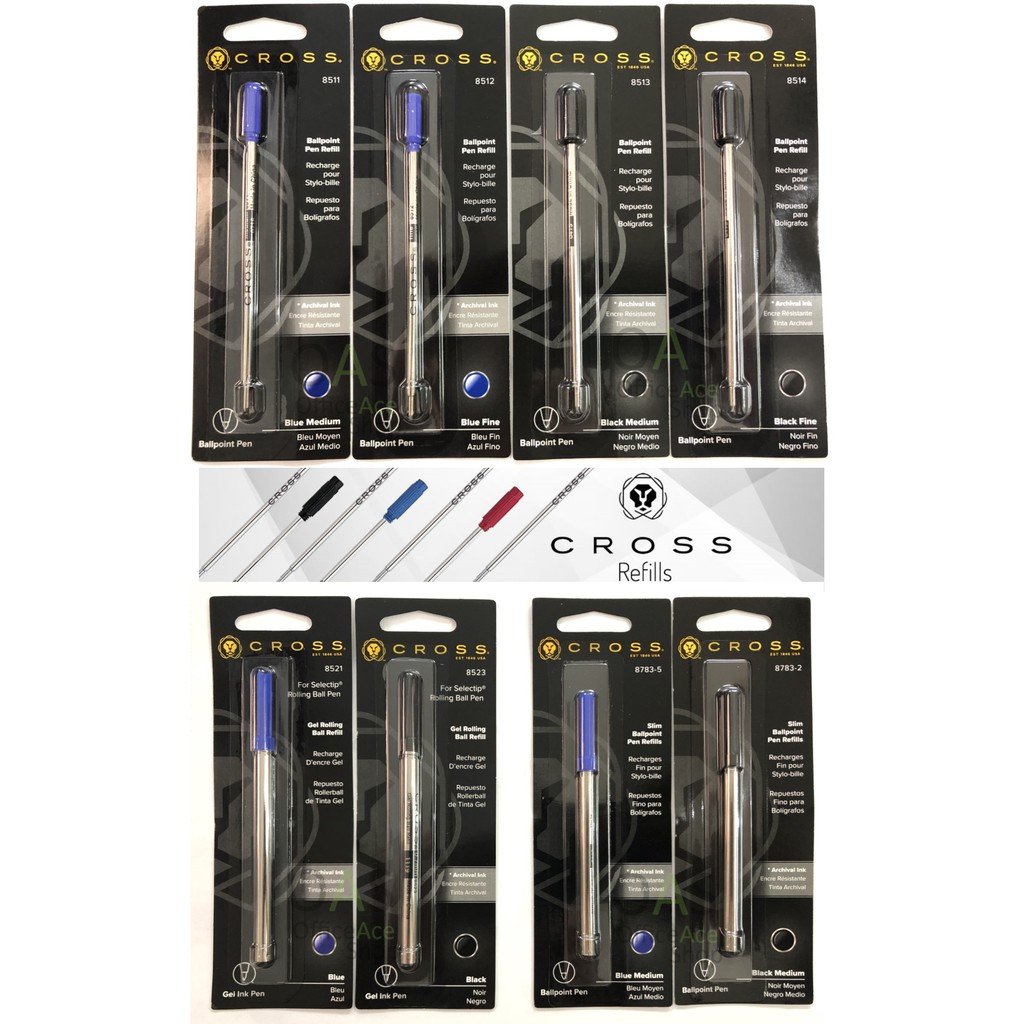 CROSS Pen Refill ไส้ปากกา ครอส [โรลลิ่งบอล / เอสพีลูกลื่น / เจล / ลูก