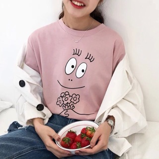 👀Barbapapa Tee💖 เสื้อยืดลายหน้าbarbapapa น่ารักมากก มี2สีค่ะ