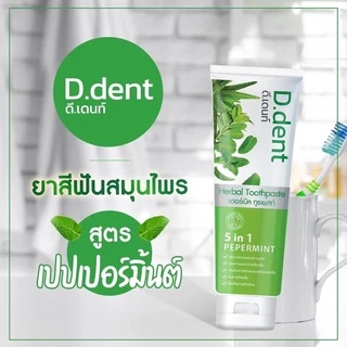 D.Dent ดีเด้นท์ ยาสีฟันสมุนไพร ป้องกันฟันผุ น้ำยาบ้วนปาก ปากสะอาด ลมหายใจสดชื่น ขนาด 100 g. [สูตรผู้ใหญ่]