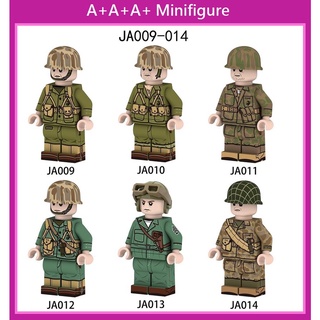 Minifigures Ja009-014 ของเล่นเด็กตัวต่อลายพรางทหาร Usmc