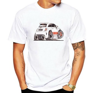 เสื้อยืดผ้าฝ้ายพิมพ์ลายขายดี เสื้อยืด Fiat 500 Abarth Koolart สําหรับผู้ชาย