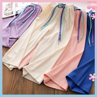 Girls Ice Silk Western style thin wide-leg pants summer babies shaking feeling loose leisure anti-mosquito pants