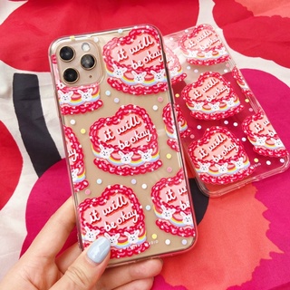 Wanders.studio 🎂Heart Cake🎂เคสไอโฟนซิลิโคน Iphone11promax/11pro/11/xs/xs max/7/8/7+/8+ silicone case