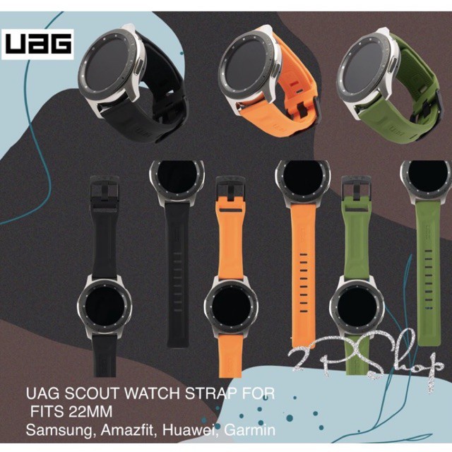 สายนาฬิกาข้อมือซิลิโคน สมาร์ทวอช สายนาฬิกา 20mm,22mm UAG SCOUT SILICONE WATCH STRAP FITS 22mm LUGS For Samsung Watch, Hu