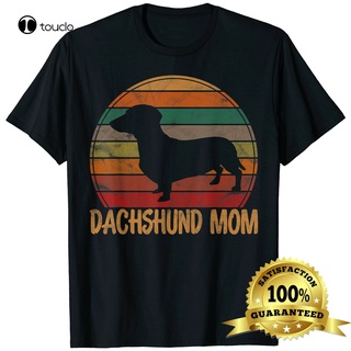 เสื้อยืด พิมพ์ลาย Dachshund Mom Doxie Dog Owner Mother Pet Mama Uni สไตล์เรโทร ของขวัญวันเกิด สําหรับแม่ และลูกสาวสามารถ