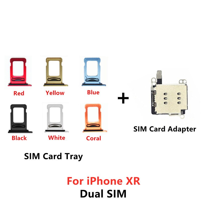 Dual SIM Card Reader flex cable for iphone XR SIM Card Tray Holder Slot Adapter