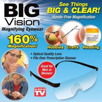 Big Vision Eyewear แว่นตาขยายไร้มือจับ แว่นขยายชนิดสวมใส่ แว่นตาขยาย ขยายชัดถึง 160 เท่า + ฟรี..!! กระเป๋าผ้าใส่แว่น