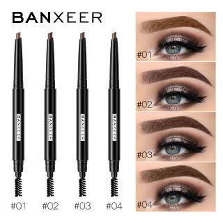 BANXEER คิ้ว 4 สีกันน้ำติดทนนานคิ้วคิ้วตาสักดินสอทนทานสีน้ำตาลสีดำรอยเปื้อนหลักฐาน Eye Brow Pencil # BX-13