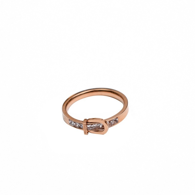 แหวนสเตนเลส ไทเทเนียม ประดับเพชร เข้ากับทุกการแต่งกาย แฟชั่นเรียบง่าย สําหรับผู้หญิง - รูปที่ 6