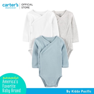 Carters Bodysuit 3Pk Blue-Grey L8 คาร์เตอร์เสื้อผ้าชุดบอดี้สูทแขนยาวเซทแพ็ค 3 ชิ้น