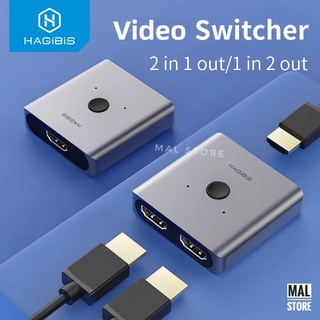 Hagibis HDMI Switcher 4K 60Hz Splitter Bi-Direction 1x2/2X1 Adapter 2 In 1 Out สำหรับ Switch PS4 กล่องทีวี HDTV Xbox