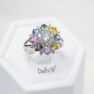 แหวนพลอย ซัฟฟรายแท้ BloomingFANCY sapphire