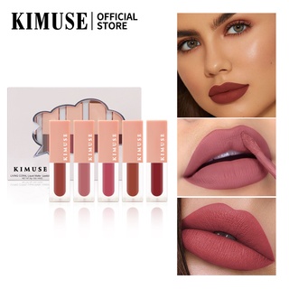 Kimuse Brand Red Matte ชุดลิปสติกแต่งหน้า 5 ชิ้น