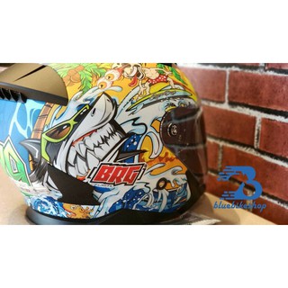 หมวกกันน็อค BRG Helmet Open Face Model: BR-20 รุ่นใหม่ล่าสุด!! ลายShark Attack