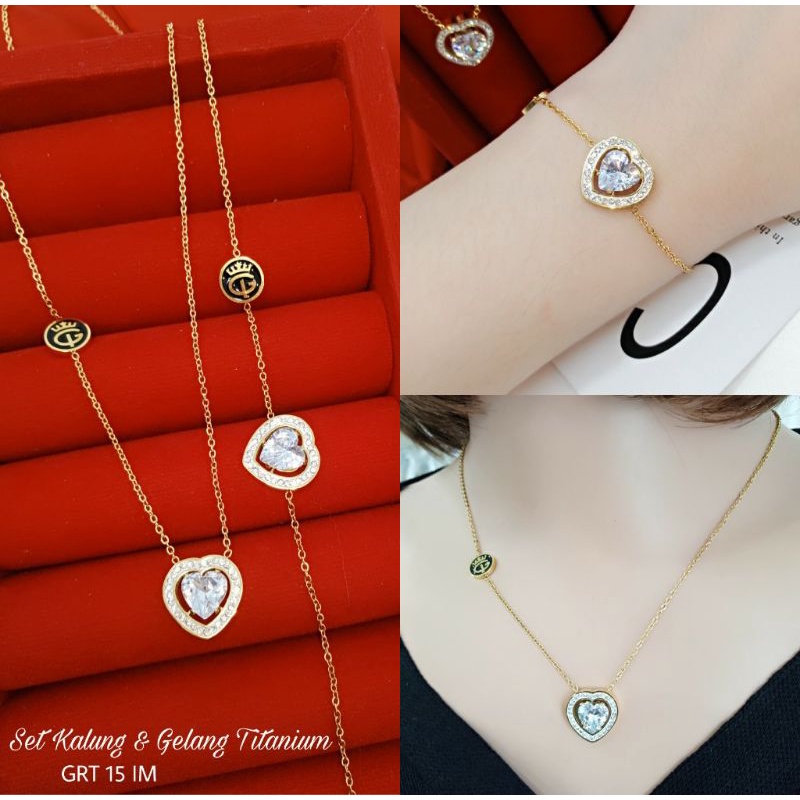 ชุดสร้อยคอและสร้อยข้อมือไทเทเนียมล่าสุด GRT15 IM