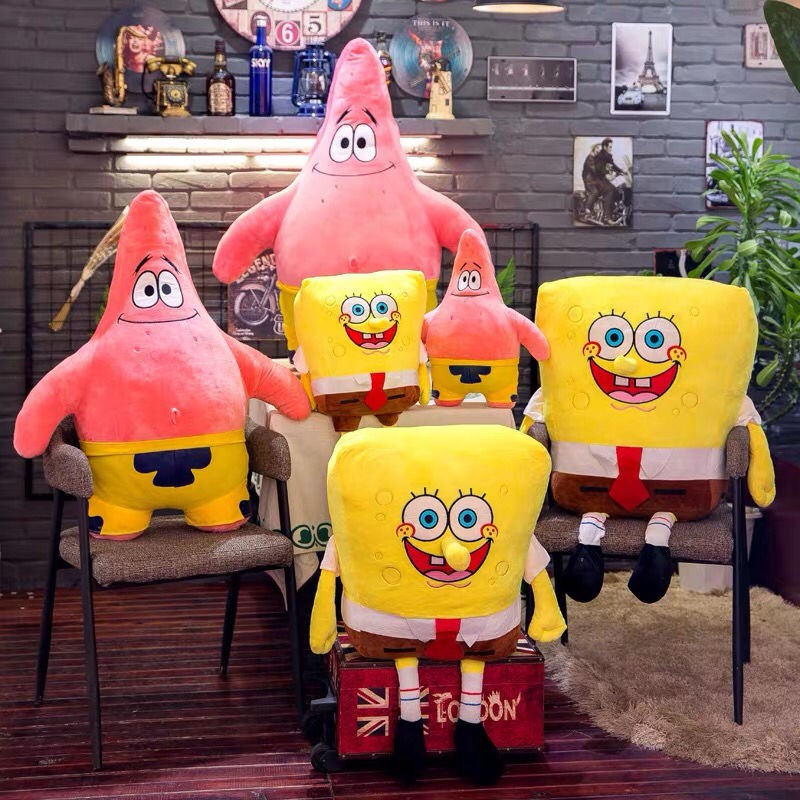 SpongeBob Doll Pie Big Star Plush Toy Creative Cute Pillow Ragdoll ...